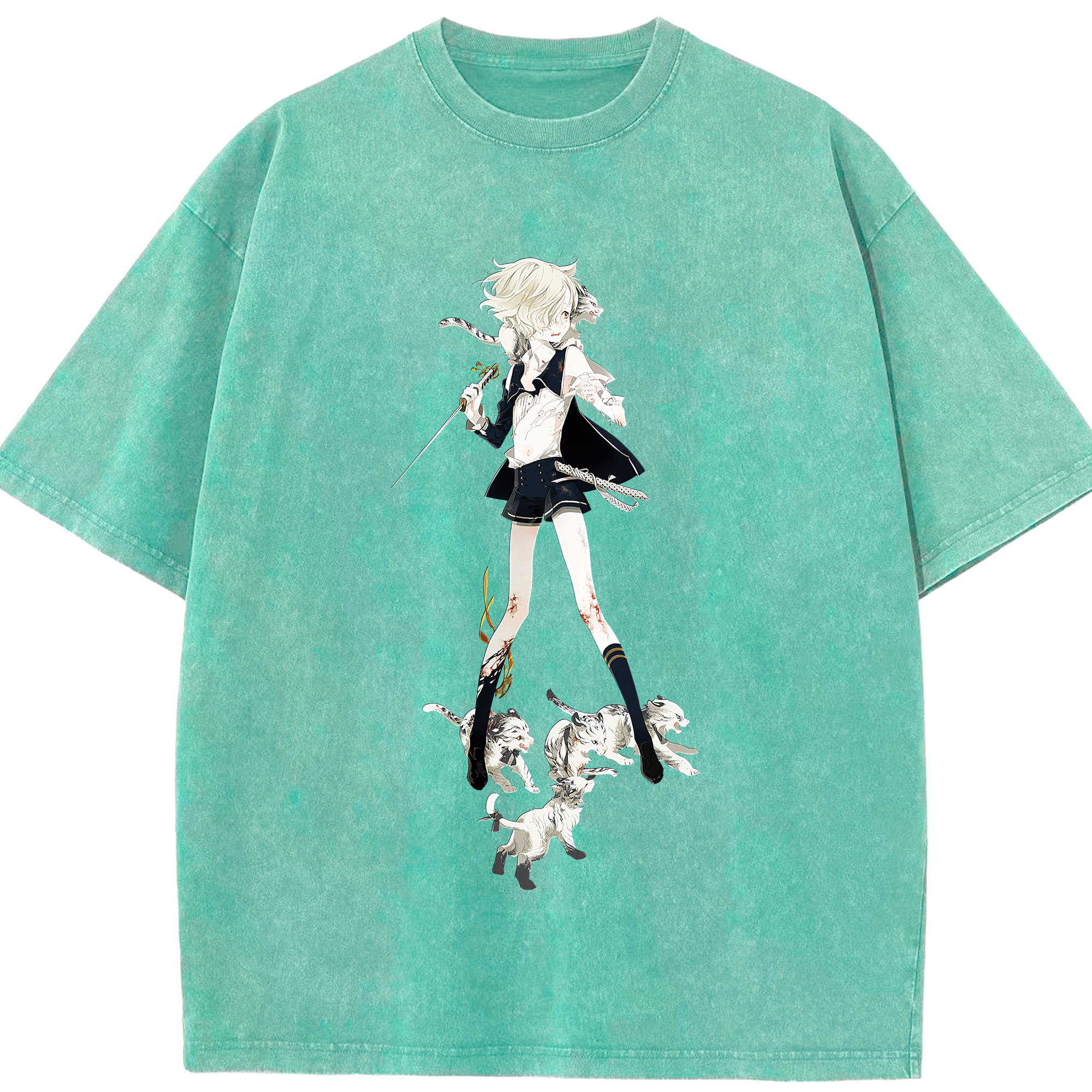 （画像用） 刀剣乱舞 Touken Ranbu 綿100% ヴィンテージ風 半袖Tシャツ（フロントプリント）